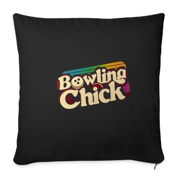 Bowling Chick 18 - Sofakissenbezug 45 x 45 cm - Schwarz - Vorne