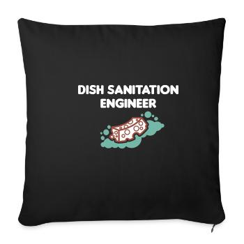 Dishwasher man dish cleaning engineer lu - Sofa pillowcase 17,3'' x 17,3'' (45 x 45 cm) - black - Front