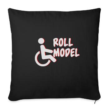 Roll model Lustig Handicap Amputated wheelchairfa - Sofa pillowcase 17,3'' x 17,3'' (45 x 45 cm) - black - Front