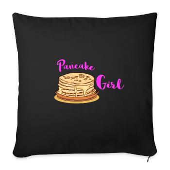 Pancake Pfannenkuchen Süßes Frühstück Essen - Sofakissenbezug 45 x 45 cm - Schwarz - Vorne