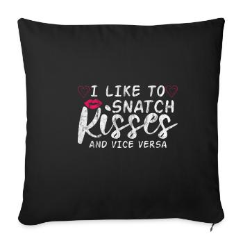 J’aime arracher des baisers et vice versa 3 - Housse de coussin décorative 45 x 45 cm - noir - Devant