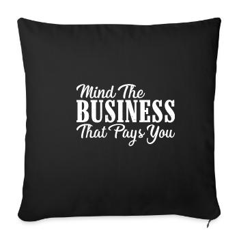 Attention à l’entreprise qui vous paie 24 - Housse de coussin décorative 45 x 45 cm - noir - Devant