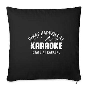 Stays with Karaoke Funny Person Poison - Sofa pillowcase 17,3'' x 17,3'' (45 x 45 cm) - black - Front