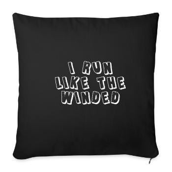 Je cours comme le Winded 3 - Housse de coussin décorative 45 x 45 cm - noir - Devant