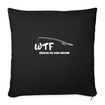 Where is the fish? Fun Fishing Retirement Plan - Sofa pillowcase 17,3'' x 17,3'' (45 x 45 cm) - black - Front