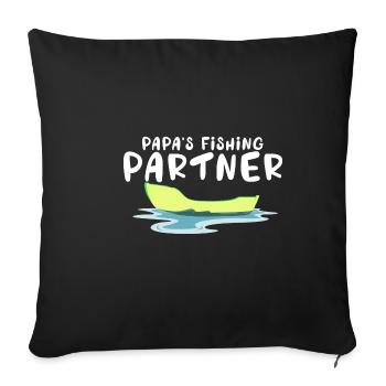 Papa's Fishing Partner Dads Retirement Plan Lake L - Sofakissenbezug 45 x 45 cm - Schwarz - Vorne