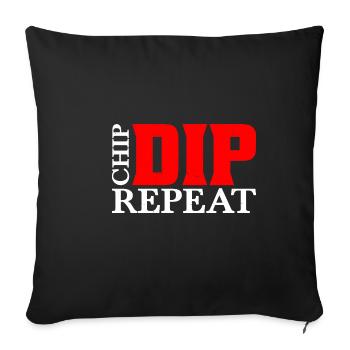 Chip Dip Repeat 12 - Sofa pillowcase 17,3'' x 17,3'' (45 x 45 cm) - black - Front