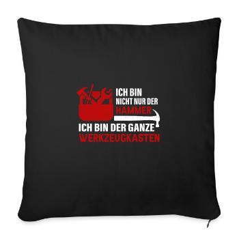 Werkzeugkasten Hammer Handwerker Geschenkidee - Sofakissenbezug 45 x 45 cm - Schwarz - Vorne
