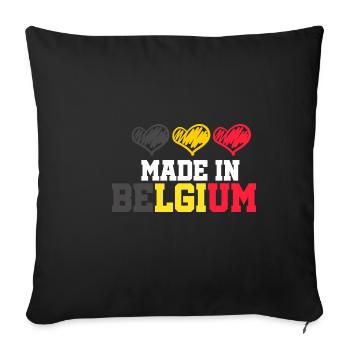 Made in Belgique Bruxelles cadeau belge - Housse de coussin décorative 45 x 45 cm - noir - Devant