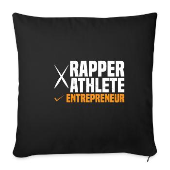 Rappeur Athlète Entrepreneur 58 - Housse de coussin décorative 45 x 45 cm - noir - Devant