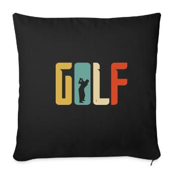 Golf Geschenk Retro Abschlag - Sofakissenbezug 45 x 45 cm - Schwarz - Vorne