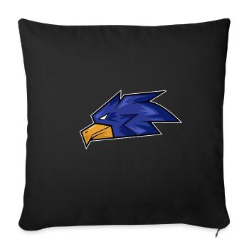 Hawk Signet visage cadeau bussard chasseur - Housse de coussin décorative 45 x 45 cm - noir - Devant