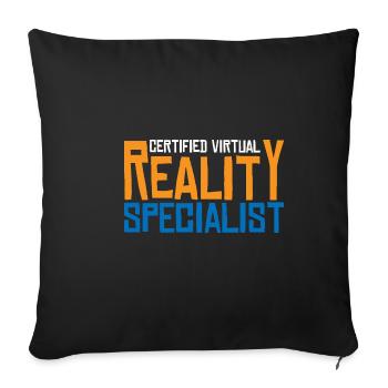 Spécialiste certifié en réalité virtuelle 3 - Housse de coussin décorative 45 x 45 cm - noir - Devant
