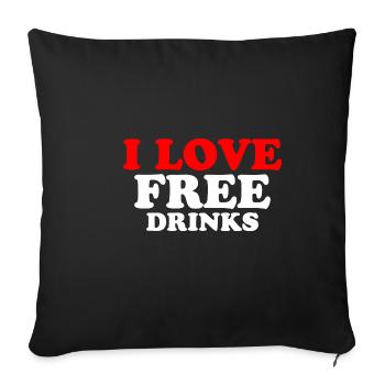 J’adore les boissons gratuites 2 - Housse de coussin décorative 45 x 45 cm - noir - Devant