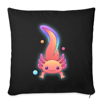Colorful Axolotl Design for Axolotl Lovers - Sofa pillowcase 17,3'' x 17,3'' (45 x 45 cm) - black - Front