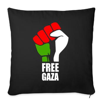 Free gaza - Sofa pillowcase 17,3'' x 17,3'' (45 x 45 cm) - black - Front