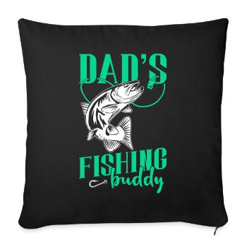 Fishing Angler Father Son Dad's Fishing Buddy - Sofa pillowcase 17,3'' x 17,3'' (45 x 45 cm) - black - Front
