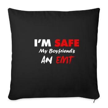 Amie ambulancière Je suis sûr que mon ami i - Housse de coussin décorative 45 x 45 cm - noir - Devant