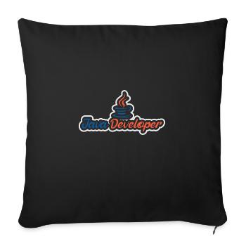 Java Developer with Coffee - Sofakissenbezug 45 x 45 cm - Schwarz - Vorne