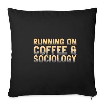 Café et sociologie. Don de philosophe - Housse de coussin décorative 45 x 45 cm - noir - Devant