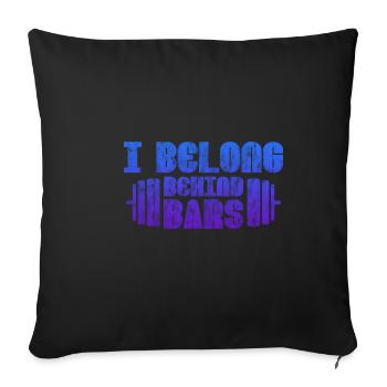 J’ai ma place derrière les barreaux 3 - Housse de coussin décorative 45 x 45 cm - noir - Devant