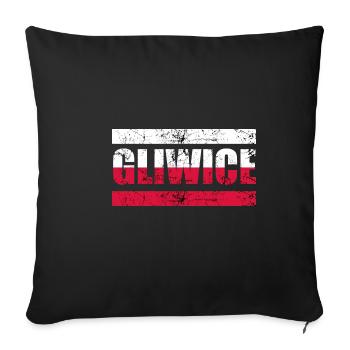 Gliwice Gleiwitz Polska Cadeau Pologne - Housse de coussin décorative 45 x 45 cm - noir - Devant