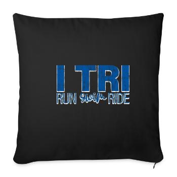 I Tri, Run Swim Ride 3 - Housse de coussin décorative 45 x 45 cm - noir - Devant