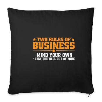 Deux règles de travail, occupez-vous des vôtres 11 - Housse de coussin décorative 45 x 45 cm - noir - Devant