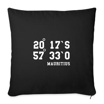 Mauritius Koordinaten Urlaub Design Idee - Sofakissenbezug 45 x 45 cm - Schwarz - Vorne