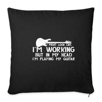 But In My Head I'm Playing My Guitar 3 - Sofa pillowcase 17,3'' x 17,3'' (45 x 45 cm) - black - Front
