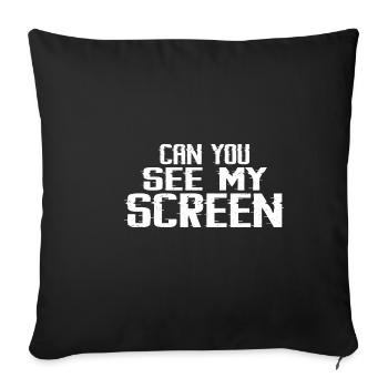 Pouvez-vous voir mon écran 6 - Housse de coussin décorative 45 x 45 cm - noir - Devant