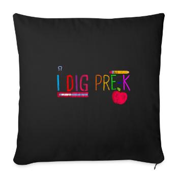 I Dig Pre-K 3 - Sofakissenbezug 45 x 45 cm - Schwarz - Vorne