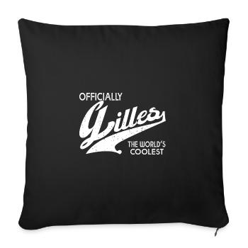 Gilles Tshirt personnalisé prénom Gilles - Housse de coussin décorative 45 x 45 cm - noir - Devant
