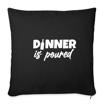 Le dîner est versé - Housse de coussin décorative 45 x 45 cm - noir - Devant