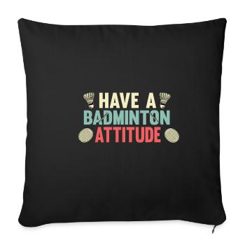 Badminton Posture Sports Trainer Gift - Sofa pillowcase 17,3'' x 17,3'' (45 x 45 cm) - black - Front