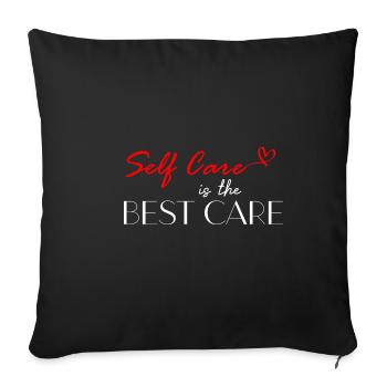 Self-care is the best care body wellnes - Sofa pillowcase 17,3'' x 17,3'' (45 x 45 cm) - black - Front