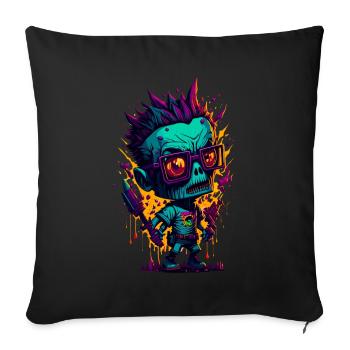 Colorful cool zombie - Sofa pillowcase 17,3'' x 17,3'' (45 x 45 cm) - black - Front