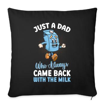 Juste un papa qui revenait toujours avec le lait - Housse de coussin décorative 45 x 45 cm - noir - Devant