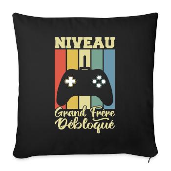 Big Brother Level Unlocked - Sofa pillowcase 17,3'' x 17,3'' (45 x 45 cm) - black - Front