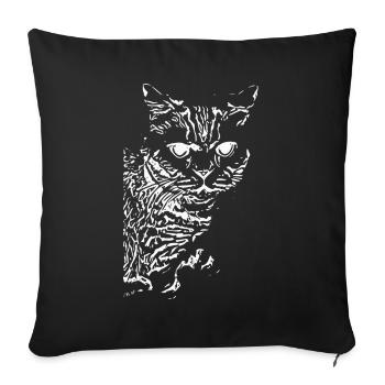 British Shorthair Chat Chat Noir Chats - Housse de coussin décorative 45 x 45 cm - noir - Devant
