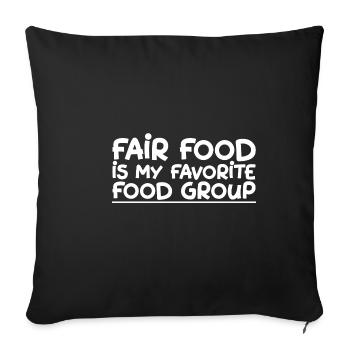 La nourriture équitable est mon groupe alimentaire préféré - Housse de coussin décorative 45 x 45 cm - noir - Devant