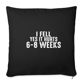 Je suis tombé, oui ça fait mal, 6-8 semaines 6 - Housse de coussin décorative 45 x 45 cm - noir - Devant