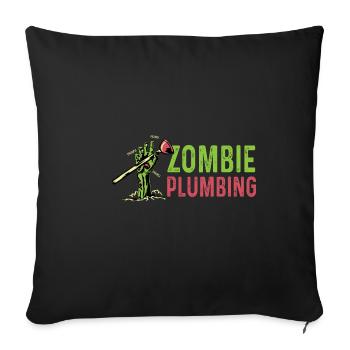 Plomberie zombie. Installateur Poison - Housse de coussin décorative 45 x 45 cm - noir - Devant