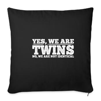 Yes, We Are Twins, No, We Are Not Identical 8 - Sofa pillowcase 17,3'' x 17,3'' (45 x 45 cm) - black - Front