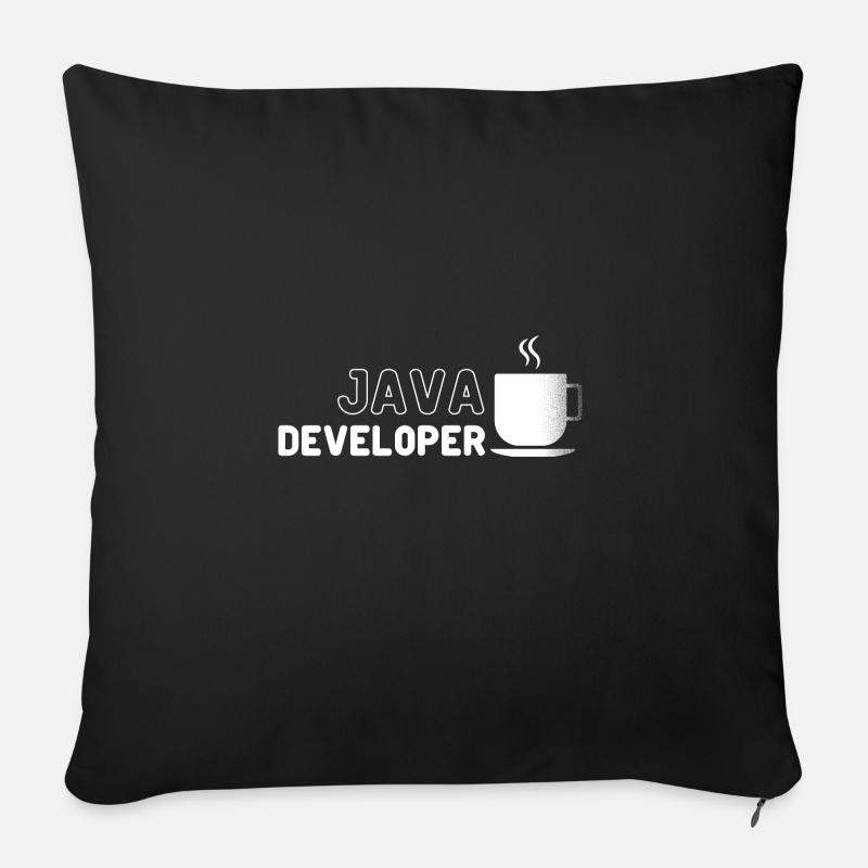 Java Developer Coffee Kaffee - Sofa pillowcase 17,3'' x 17,3'' (45 x 45 cm) - black