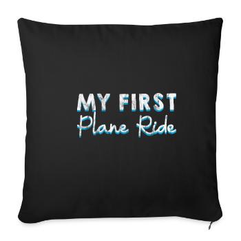 Mon premier trajet en avion 28 - Housse de coussin décorative 45 x 45 cm - noir - Devant