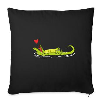 Crocodile Love Loving Person Poison - Sofa pillowcase 17,3'' x 17,3'' (45 x 45 cm) - black - Front
