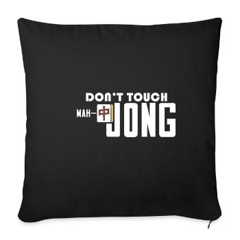 Ne touchez pas mah-jongg drôle Mah-jongg en paix - Housse de coussin décorative 45 x 45 cm - noir - Devant