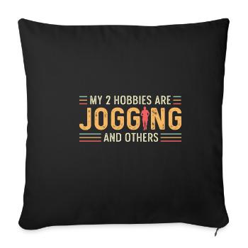 Jogging et autre cadeau de triathlète - Housse de coussin décorative 45 x 45 cm - noir - Devant