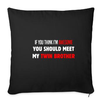 Funny Twins Funny Siblings Cute Ge - Sofa pillowcase 17,3'' x 17,3'' (45 x 45 cm) - black - Front
